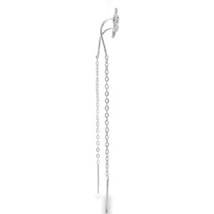 Cercei lungi din Argint Cubic Zirconia Fleur - Img 2