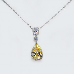 Colier Argint Zirconia Coraline Galben