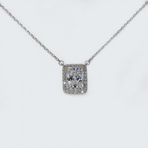 Colier Argint Zirconia Melanie Alb Cald