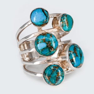 Inel Argint Blue Copper Turquoise Harihari - Img 2