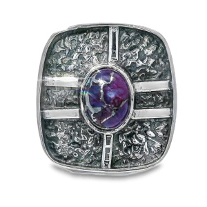 Inel Argint Purple Copper Turquoise Bandhini