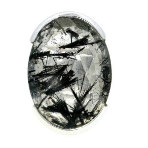Inel Argint Quartz Rutilat Negru Haldia