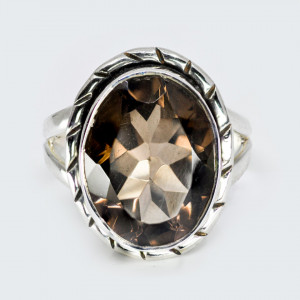Inel Argint Quartz Smokey Jasbir