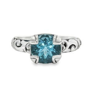 Inel Argint realizat manual Topaz Albastru Sumyem