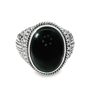 Inel Argint unisex realizat manual Onix Zakiyah
