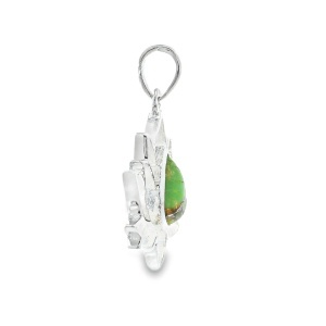 Pandantiv Argint Lotus Green Copper Turquoise Komal - Img 2