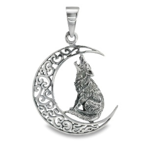 Pandantiv Argint Unisex Howling Wolf I