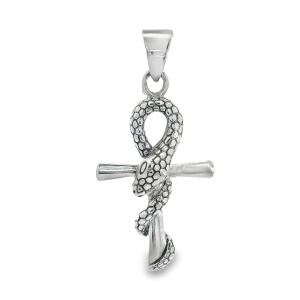 Pandantiv-Cruce Ankh Argint Unisex Snake