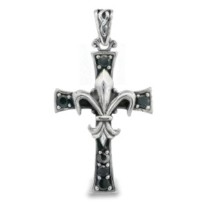 Pandantiv- Cruce Argint Fleur-de-lis Cubic Zirconia Myint