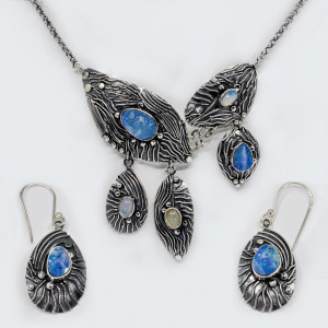 Set Colier Cercei Argint Opal Australian Kalindi