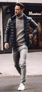 3.2. Tinute casual barbatesti pentru sezonul rece - Vesta si jeans