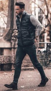 3.2. Tinute casual barbatesti pentru sezonul rece - Vesta si pulover