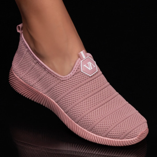 Adidasi dama, Espadrile roz dama sport din material textil MDL05091 - modlet.ro