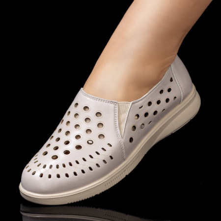 Reduceri  Pantofi casual, Pantofi casual dama perforati bej MDL08184 - modlet.ro