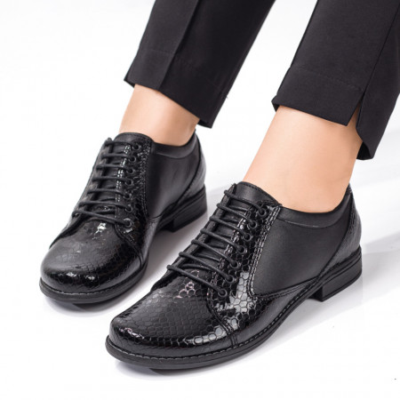 Reduceri  Pantofi casual, Pantofi dama casual cu imprimeu luciosi din Piele naturala MDL033899 - modlet.ro