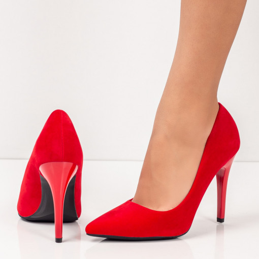 Pantofi Stiletto, Pantofi dama rosii Stiletto cu toc subtire MDL06127 - modlet.ro