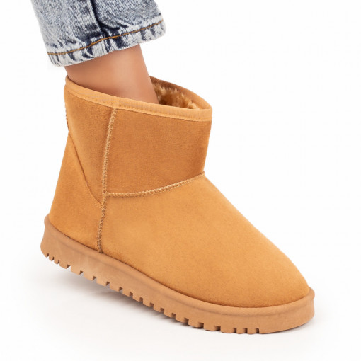 Cizme dama, Cizme scurte dama maro suede imblanite MDL07234 - modlet.ro