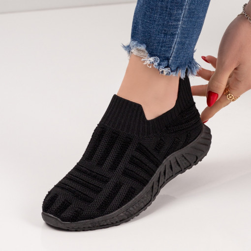 Espadrile dama sport negre din material textil MDL03980