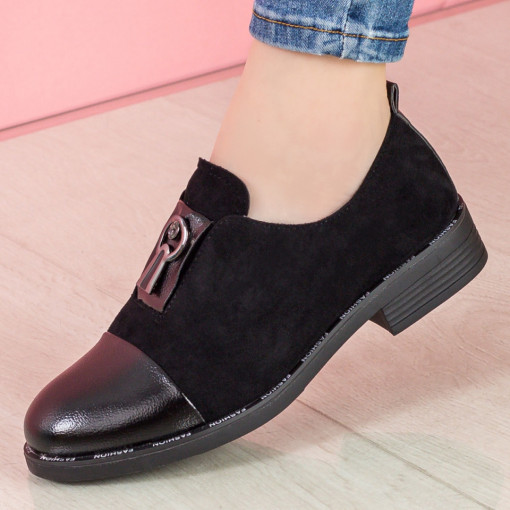 Pantofi casual dama negri din material textil MDL01684