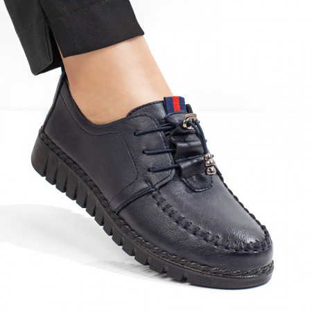 Reduceri  Pantofi casual, Pantofi dama casual cu siret elastic albastri MDL08143 - modlet.ro