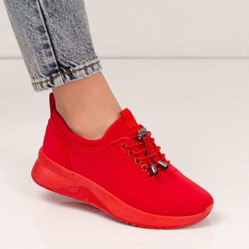 Pantofi sport clasici dama, Pantofi dama sport rosii MDL05222 - modlet.ro