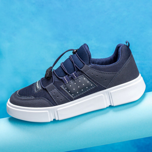 Adidasi trendy barbati, Pantofi sport albastru inchis barbati MDL03081 - modlet.ro