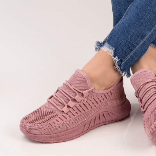 Pantofi sport dama, Pantofi sport dama roz din material textil MDL04363 - modlet.ro