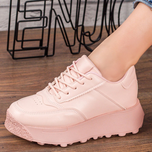 Pantofi sport dama roz din piele ecologica MDL01500