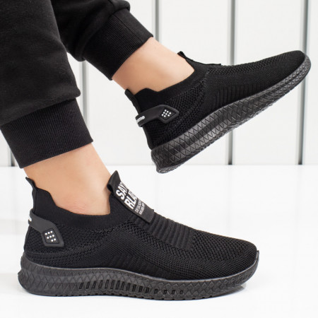 Espadrile sport barbati din material textil negre MDL05099