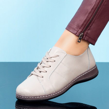 Pantofi casual dama gri din Piele naturala MDL08377