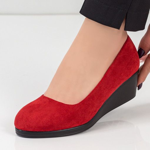 Pantofi cu platforma dama rosii MDL01679
