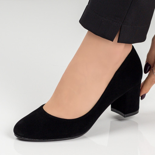Pantofi cu toc dama negri MDL03306