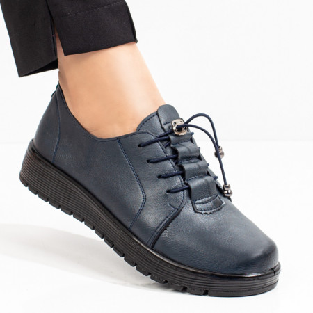 Reduceri  Pantofi casual, Pantofi dama casual albastri cu siret elastic MDL08135 - modlet.ro