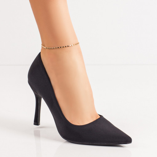 Pantofi negri Stiletto dama cu toc subtire MDL06493