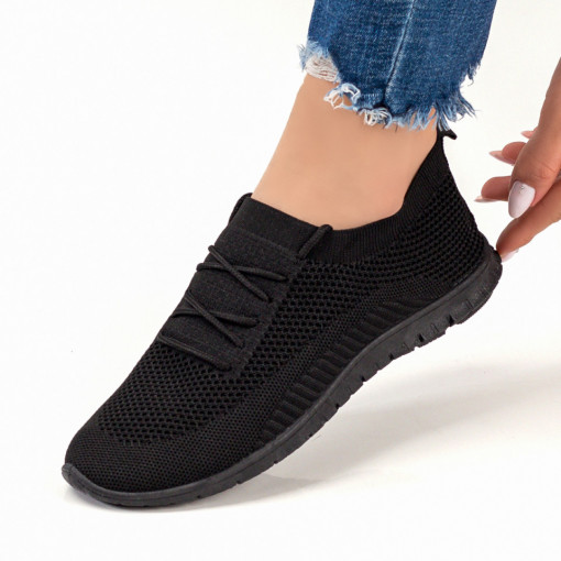 Adidasi dama, Pantofi sport dama negri din material textil MDL04708 - modlet.ro
