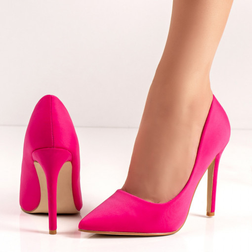Pantofi Stiletto, Pantofi Stiletto dama cu toc subtire roz MDL06492 - modlet.ro