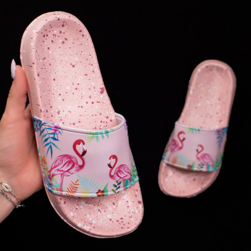 Papuci roz dama cu model 'Flamingo' MDL04947