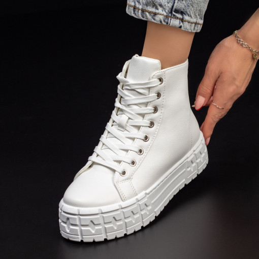 Sneackers trendy dama, Sneakers dama alb MDL03186 - modlet.ro
