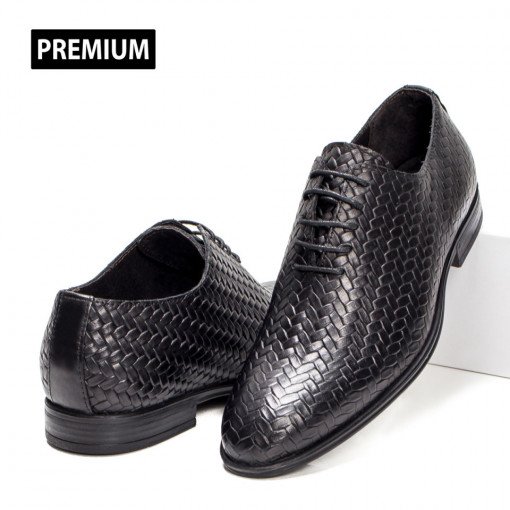 Pantofi eleganti barbatesti din piele, Pantofi barbati eleganti negri din Piele MDL03585 - modlet.ro