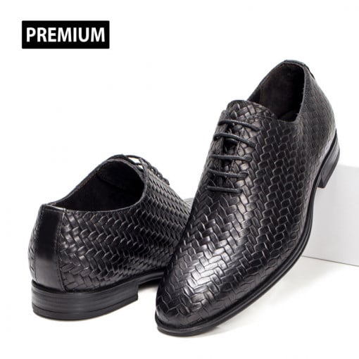 Pantofi eleganti barbatesti din piele, Pantofi barbati eleganti negri din Piele naturala MDL03585 - modlet.ro