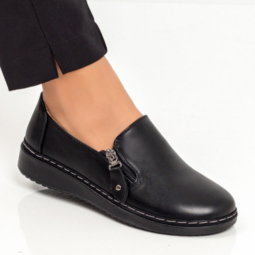 Pantofi casual dama, Pantofi casual dama negri cu fermoar MDL05908 - modlet.ro