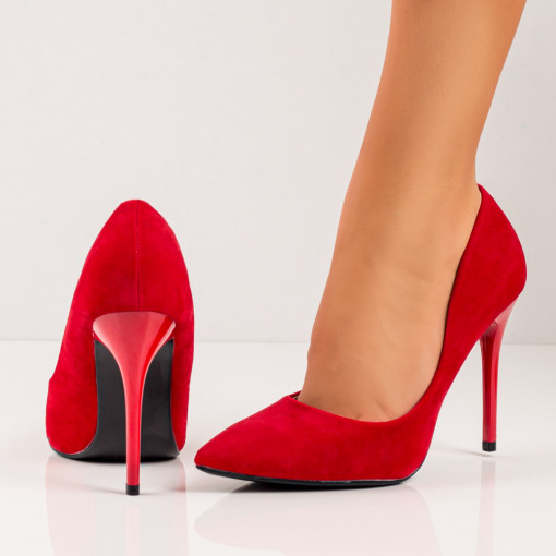 Pantofi Stiletto, Pantofi dama rosii Stiletto cu toc subtire MDL06136 - modlet.ro