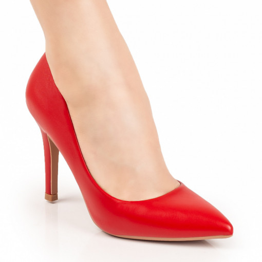 Reduceri  Pantofi cu toc, Pantofi dama Stiletto rosii MDL07818 - modlet.ro