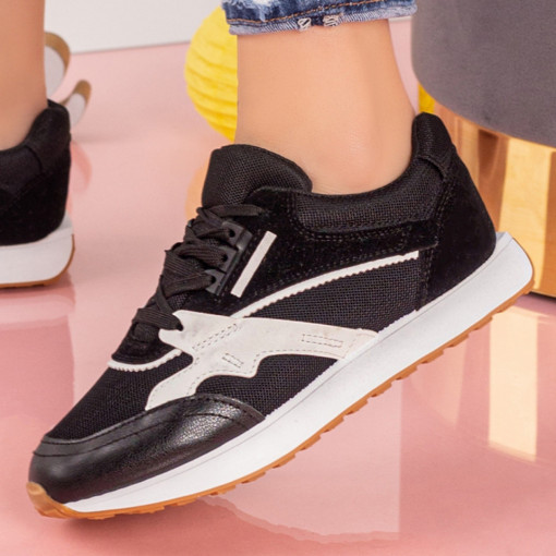 Pantofi sport dama negri din material textil MDL01448