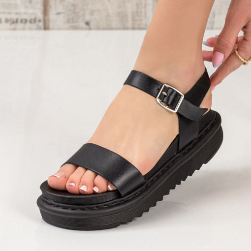 Sandale cu platforma, Sandale cu talpa groasa dama negre MDL03687 - modlet.ro