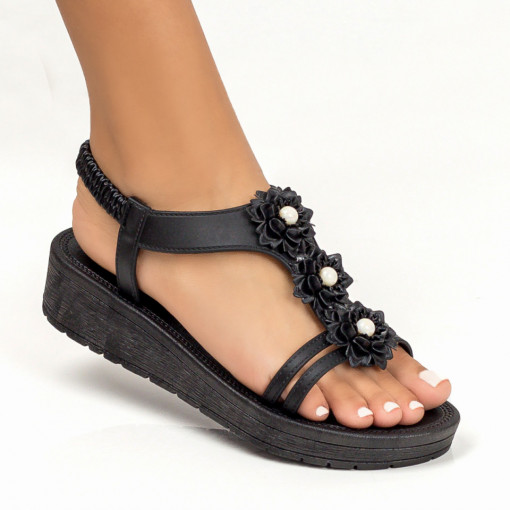 Sandale trendy cu platforma, Sandale negre dama cu platforma MDL05144 - modlet.ro