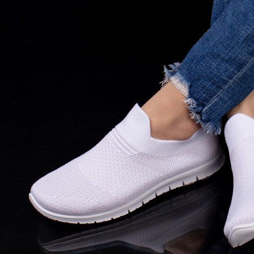Espadrile dama albe sport din material textil MDL04614