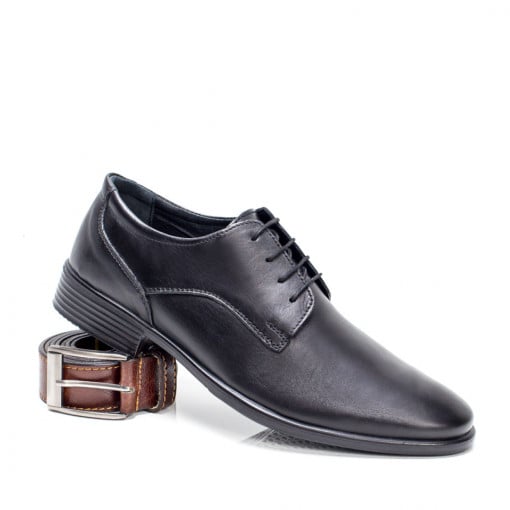Pantofi eleganti barbatesti din piele, Pantofi barbati eleganti negri din Piele MDL03871 - modlet.ro
