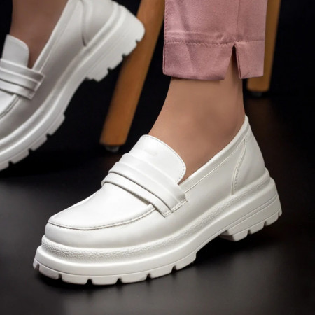 Pantofi casual dama albi MDL03091