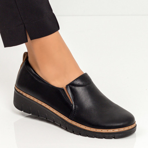Pantofi casual dama, Pantofi casual dama negri cu khaki MDL05881 - modlet.ro